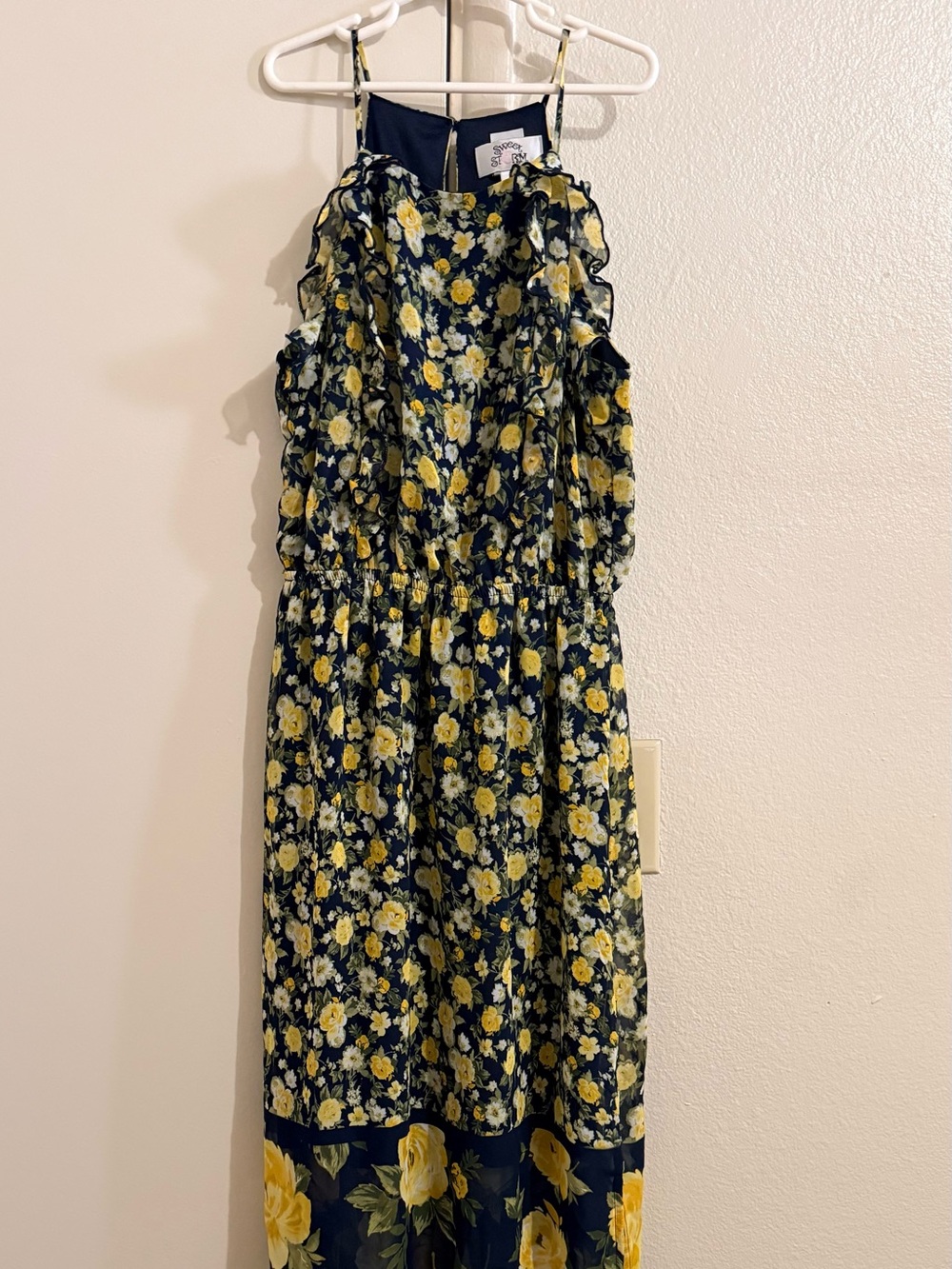 Sweet Storm Navy and Yellow Floral Maxi Dress for Kids